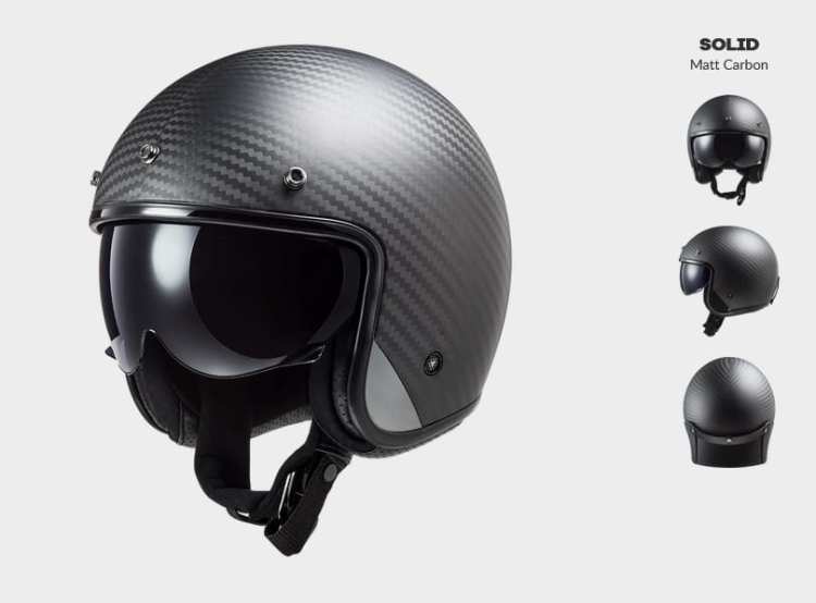 novinka prilba ls2 KASK MOTOCYKLOWY OTWARTY JET OF601 BOB SOLID MATT CARBON - nowość 2021