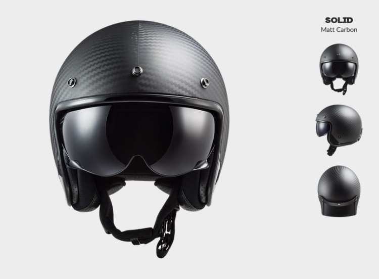 novinka prilba ls2 KASK MOTOCYKLOWY OTWARTY JET OF601 BOB SOLID MATT CARBON - nowość 2021