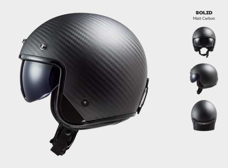 KASK MOTOCYKLOWY OTWARTY JET OF601 BOB SOLID MATT CARBON - nowość 2021 novinka prilba ls2