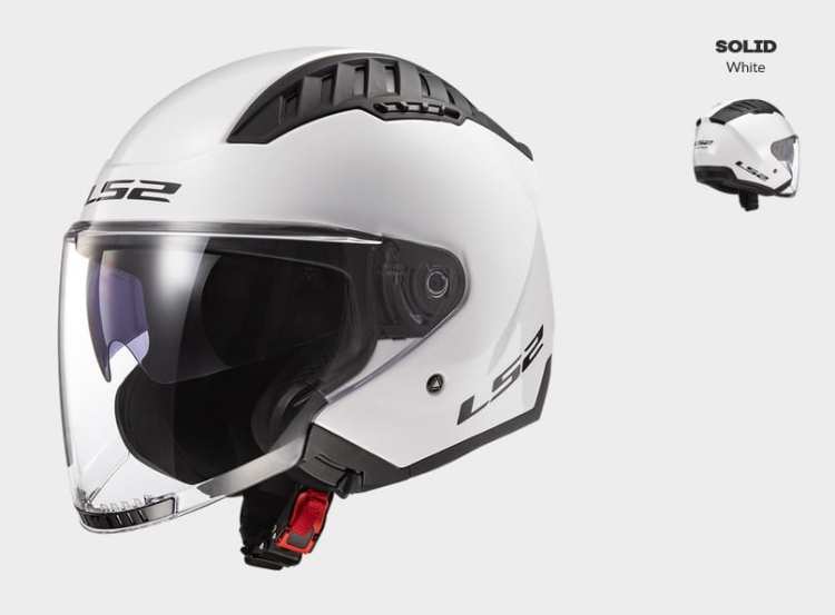 Prilba ls2 KASK MOTOCYKLOWY OTWARTY JET KASK LS2 OF600 COPTER SOLID WHITE - Nowość roku