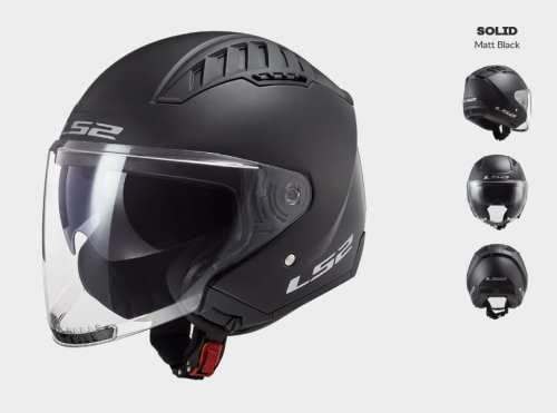 KASK MOTOCYKLOWY OTWARTY JET KASK LS2 OF600 COPTER MATT BLACK - Nowość roku Prilba ls2 KASK MOTOCYKLOWY