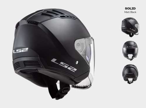 KASK MOTOCYKLOWY OTWARTY JET KASK LS2 OF600 COPTER MATT BLACK - Nowość roku Prilba ls2 KASK MOTOCYKLOWY