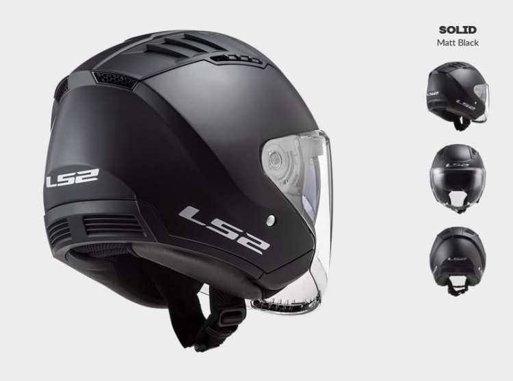 KASK MOTOCYKLOWY OTWARTY JET KASK LS2 OF600 COPTER MATT BLACK - Nowość roku Prilba ls2 KASK MOTOCYKLOWY