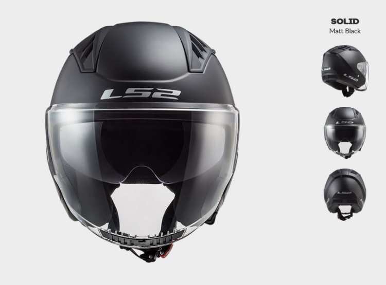 KASK MOTOCYKLOWY OTWARTY JET KASK LS2 OF600 COPTER MATT BLACK - Nowość roku Prilba ls2 KASK MOTOCYKLOWY