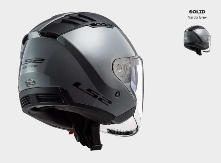 KASK MOTOCYKLOWY OTWARTY JET KASK LS2 OF600 COPTER SOLID NARDO GREY - Nowość roku Prilba ls2