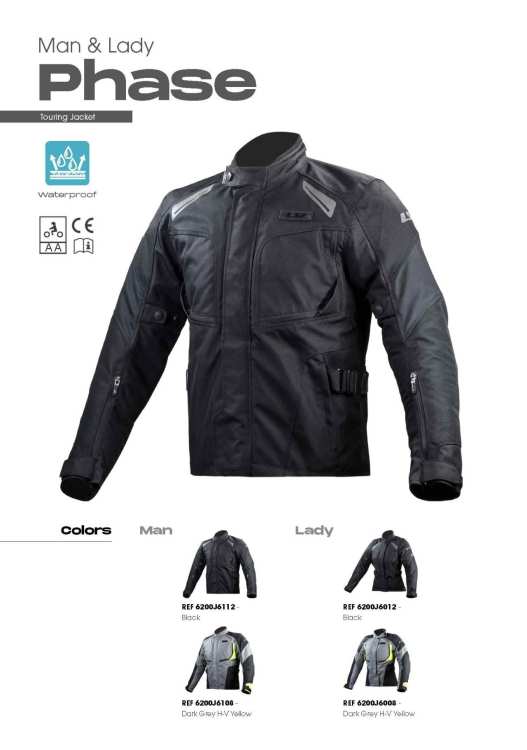 KURTKA MOTOCYKLOWA Męska KURTKA LS2 PHASE MAN BLACK nowość roku - Męska