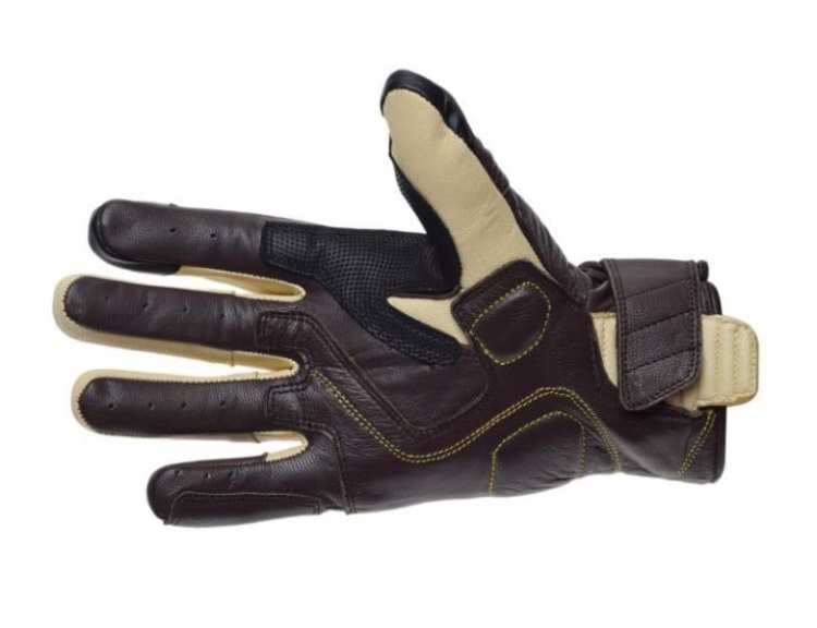 RĘKAWICE MOTOCYKLOWE BRĄZOWE SKÓRZANE SIATKA WZMOCNIONE DŁUGIE CLASSIC- Nowy model !