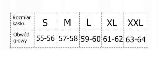 rozmiarówka kasku just.jpg Kask CROSS ENDURO JUST1 J38 BLADE Blue-Red-White | MR4