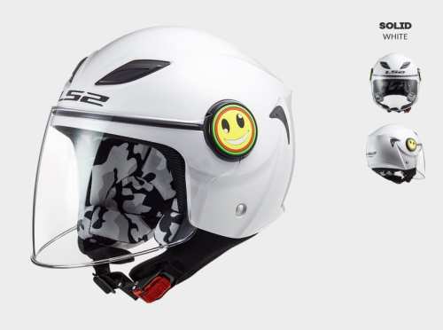KASK MOTOCYKLOWY LS2 OF602 FUNNY JUNIOR WHITE - biały kask dziecinny nowy model 2022 roku