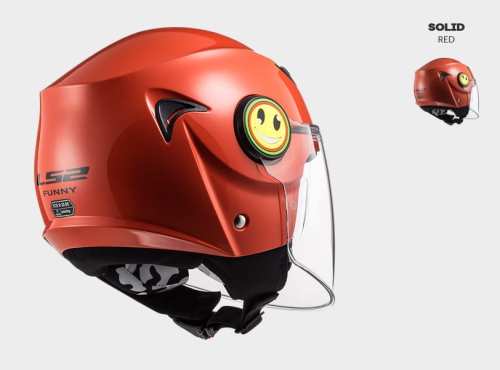 KASK MOTOCYKLOWY LS2 OF602 FUNNY JUNIOR RED - czerwony kask dziecinny nowy model 2022 roku