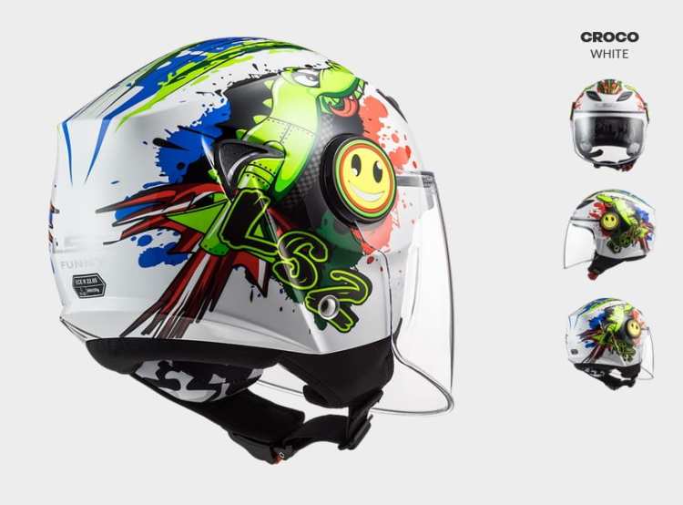 qqqq.jpg KASK MOTOCYKLOWY LS2 OF602 FUNNY JUNIOR CROCO WHITE - unikalny kask dziecinny nowy model 2022 roku
