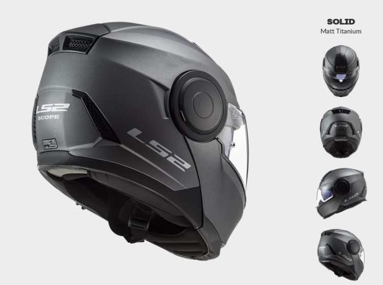 KASK MOTOCYKLOWY SZCZĘKOWY LS2 FF902 SCOPE SOLID MATT TITANIUM  tani kask szczękowy
