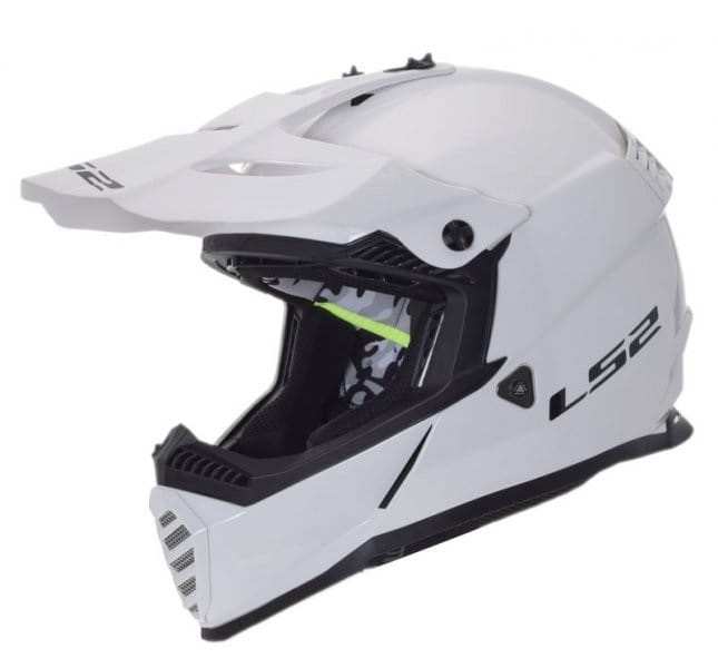 KASK LS2 MX437 FAST SOLID WHITE nowość 2022 - biały połysk