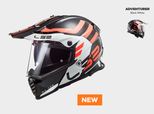 KASK MOTOCYKLOWY ENDURO OFF ROAD LS2 MX436 PIONEER EVO ADVENTURER BLACK WHITE - nowość 2022 roku