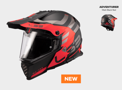 KASK MOTOCYKLOWY ENDURO OFF ROAD LS2 MX436 PIONEER EVO ADVENTURER MATT BLACK ORANGE - nowość