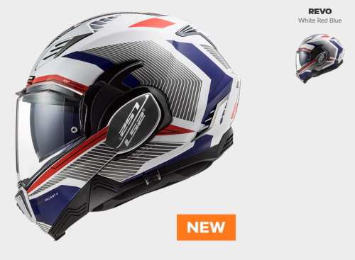 KASK MOTO LS2FF900 VALIANT II REVO WHITE RED BLUE nowość 2020 roku, Prilba LS2 FF900 VALIANT 2, Novodobá preklápacia prilba Valiant 2 prináša moderné tvary, Valiant II v sebe spája výhody integrálnej a otvorenej prilby.
