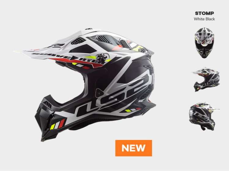 KASK MOTOCYKLOWY ENDURO OFF ROAD KASK LS2 MX700 SUBVERTER EVO STOMP WHITE BLACK, hurt ls2, sprzedaż hurtowa kasków ls2, promocja ls2, Motokrosové prilby, promocja LS2