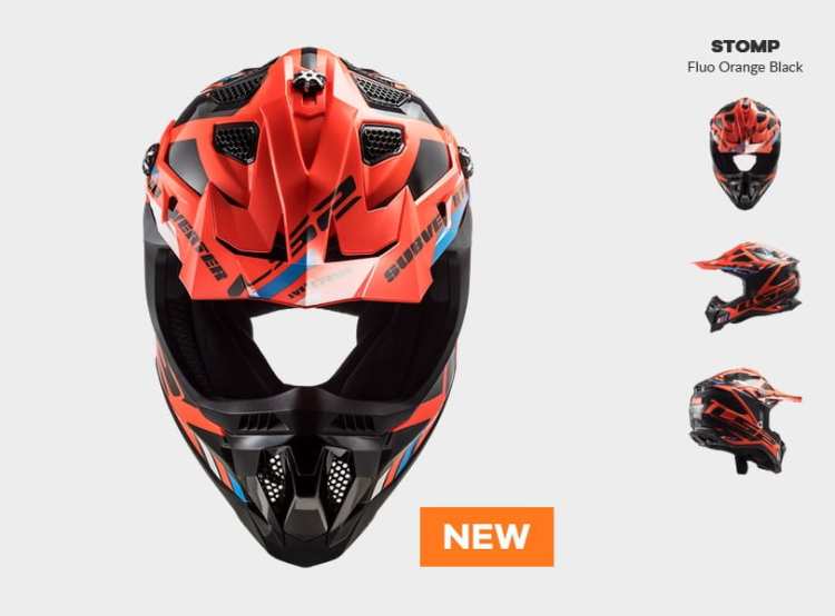 KASK MOTOCYKLOWY ENDURO OFF ROAD KASK LS2 MX700 SUBVERTER EVO STOMP ORANGE BLACK, hurt ls2, sprzedaż hurtowa kasków ls2, promocja ls2, Motokrosové prilby, promocja LS2, ls2 hurt