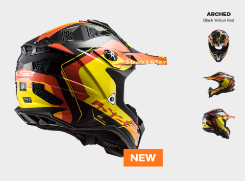 KASK MOTOCYKLOWY ENDURO OFF ROAD KASK KASK LS2 MX700 SUBVERTER EVO ARCHED BLACK YELLOW RED, hurt ls2, sprzedaż hurtowa kasków ls2, promocja ls2