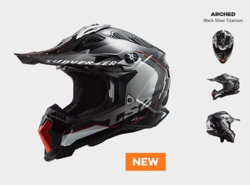 KASK MOTOCYKLOWY ENDURO OFF ROAD KASK LS2 MX700 SUBVERTER EVO ARCHED BLACK SILVER TITANIUM, hurt ls2, sprzedaż hurtowa kasków ls2, promocja ls2, kurt kasków ls2, ls2 hurt
