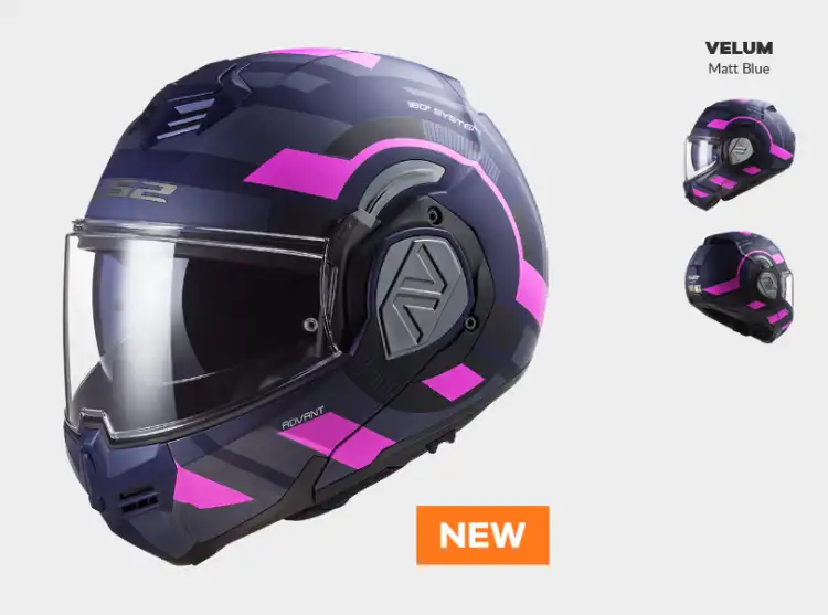KASK MOTOCYKLOWY KASK LS2 FF906 ADVANT VELUM MATT BLUE PINK-06 nowość 2022 / 2023 roku