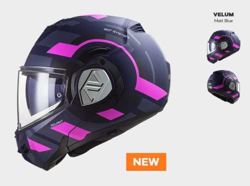 KASK MOTOCYKLOWY KASK LS2 FF906 ADVANT VELUM MATT BLUE PINK-06 nowość 2022 / 2023 roku