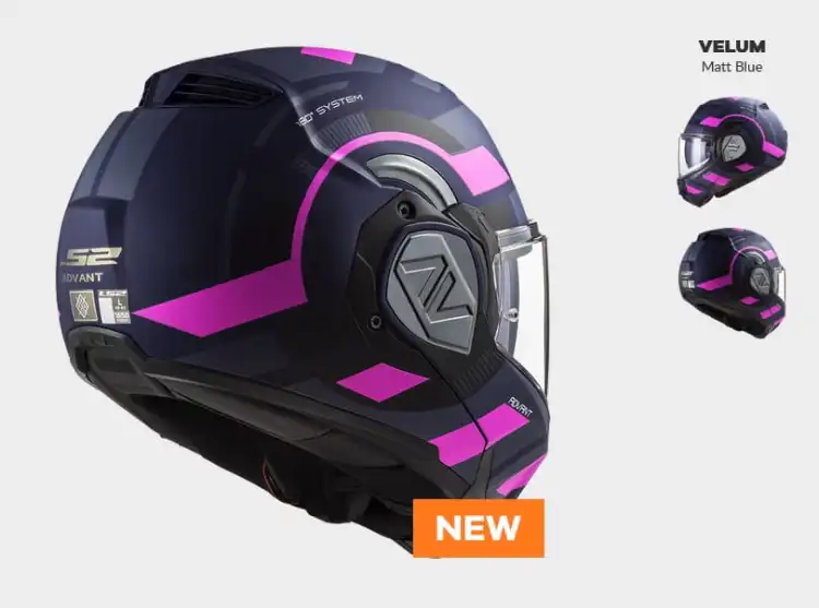 KASK MOTOCYKLOWY KASK LS2 FF906 ADVANT VELUM MATT BLUE PINK-06 nowość 2022 / 2023 roku