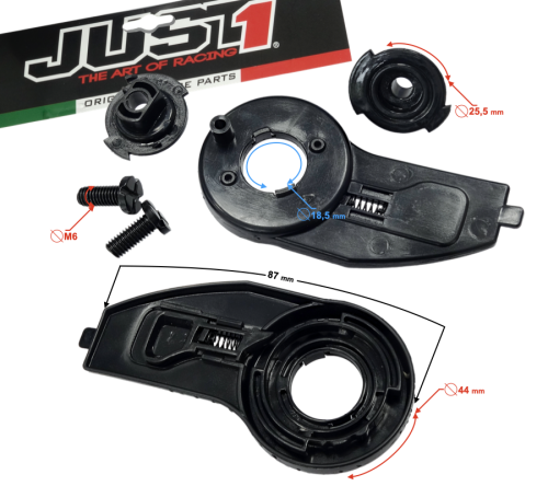 Mechanizm szyby kasku ORIGINE DELTA wymiary