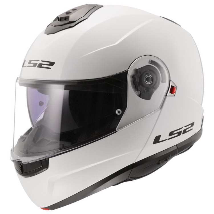 KASK MOTOCYKLOWY LS2 SZCZĘKOWY FF908 STROBE II SOLID WHITE - kolor Biały połysk