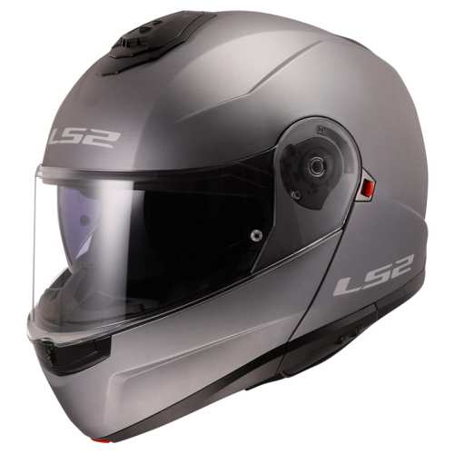 KASK MOTOCYKLOWY LS2 SZCZĘKOWY FF908 STROBE II SOLID MATT TITANIUM - kolor Srebrny mat