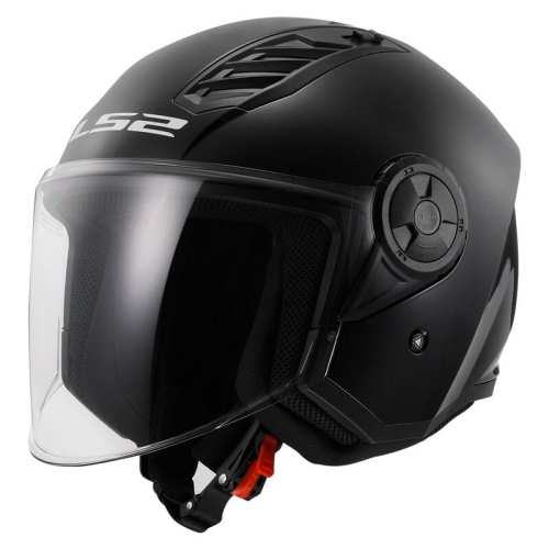 KASK Otwarty Jet LS2 OF616 AIRFLOW II SOLID BLACK - 06 (czarny Połysk