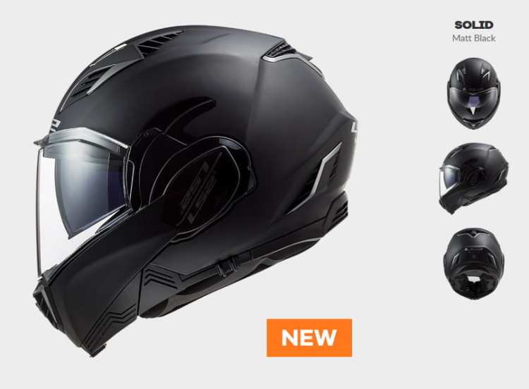 KASK MOTOCYKLOWY LS2 FF900 VALIANT II SOLID  BLACK  Promocja nowość 2020 Novodobá preklápacia prilba Valiant II prináša moderné tvary