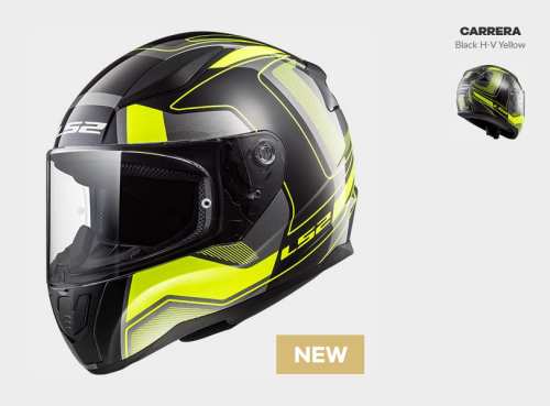 KASK MOTOCYKLOWY KASK LS2 FF353 RAPID CARRERA B/HI VIS YELLOW , model 2018 !