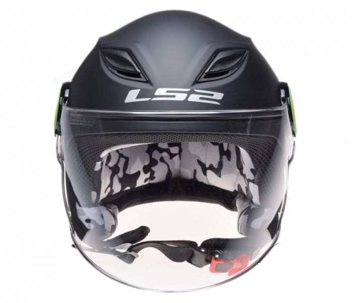 AK3060210114 KASK MOTOCYKLOWY LS2 OF602 FUNNY JUNIOR WHITE - czarny matt kask dziecinny nowy model 2023 roku