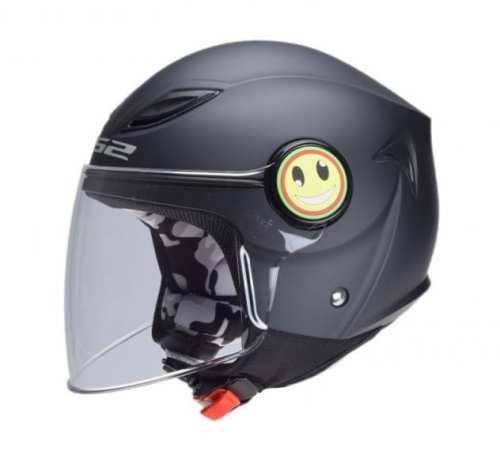 KASK MOTOCYKLOWY LS2 OF602 FUNNY JUNIOR WHITE - czarny matt kask dziecinny nowy model 2023 roku AK3060210114