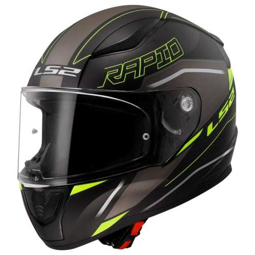 KASK MOTOCYKLOWY KASK LS2KASK LS2 FF353 RAPID II ROKKU MATT BLACK H-V YELLOW - 06 / HOMOLOGATION: ECE 22.06