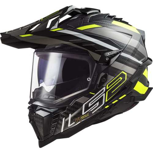 KASK MOTOCYKLOWY CARBON ENDURO OFF ROAD ADVENTURE KASK MX701 C EXPLORER EDGE BLACK H-V YELLOW - 06 HOMOLOGATION: ECE 22.06 / nowość 2024