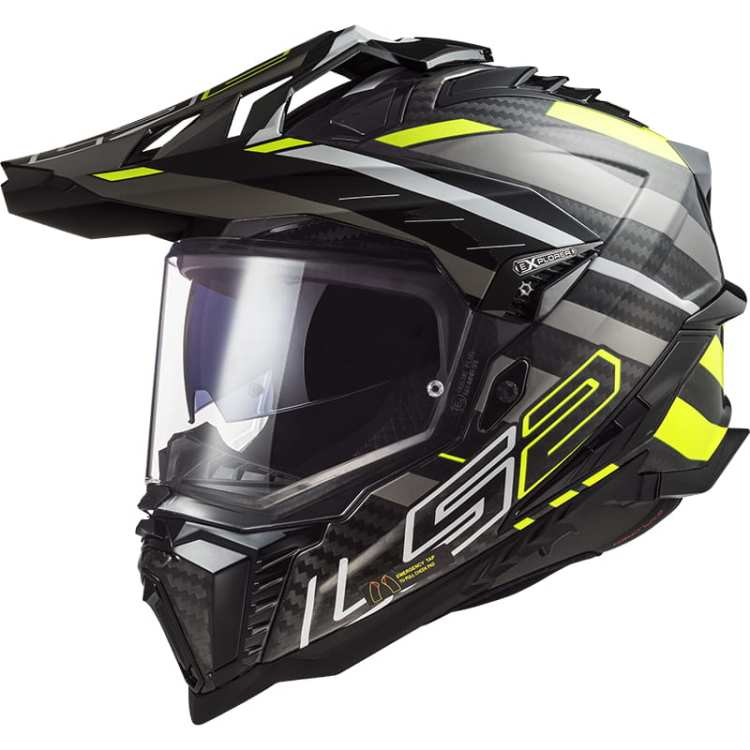 KASK MOTOCYKLOWY CARBON ENDURO OFF ROAD ADVENTURE KASK MX701 C EXPLORER EDGE BLACK H-V YELLOW - 06 HOMOLOGATION: ECE 22.06 / nowość 2024