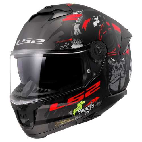 KASK MOTOCYKLOWY LS2 KASK LS2 FF808 STREAM II ANGRY MONKEY B.RED MATT -06 Model 2023/2024 HOMOLOGATION: ECE 22.06 (1) (1)