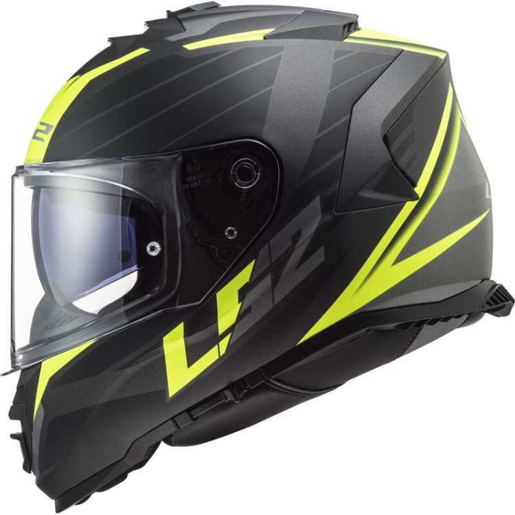KASK LS2 FF800 STORM II NERVE MATBLACK H-V YELLOW -06 ECE 22.06 nowość 2024 roku