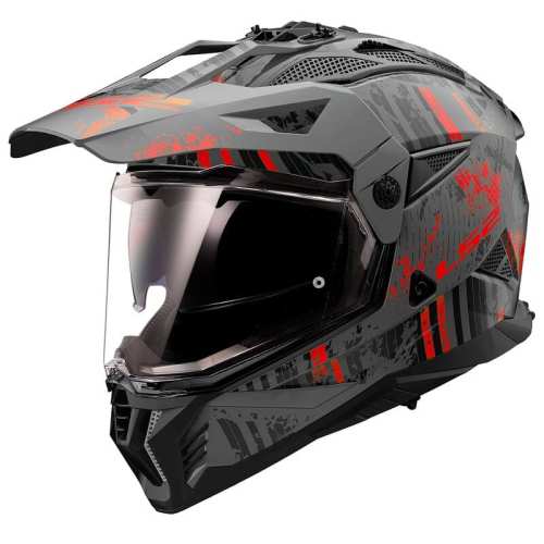 KASK MOTOCYKLOWY CROSS ENDURO MX702 PIONEER II CRAZY MATT BLACK RED (matt )