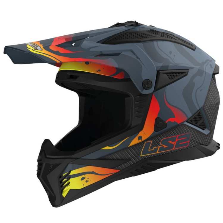 KASK MOTOCYKLOWY CROSS ENDURO MX708 FAST II WASH MATT DARK GREY -06