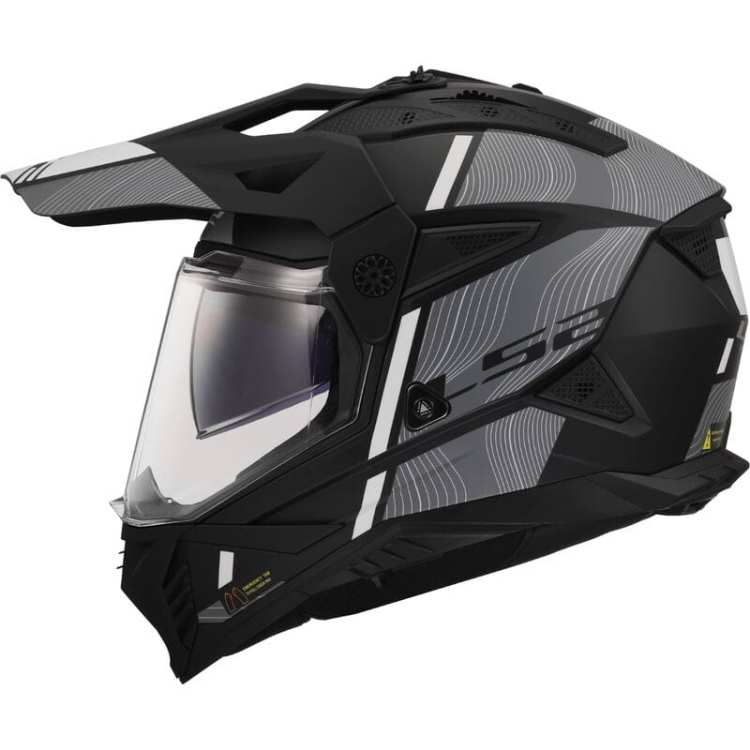 KASK MOTOCYKLOWY CROSS ENDURO LS2 MX702 PIONEER II HILL MATT BL. WHITE - kask matowy