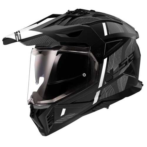 KASK MOTOCYKLOWY CROSS ENDURO LS2 MX702 PIONEER II HILL MATT BLACK  WHITE