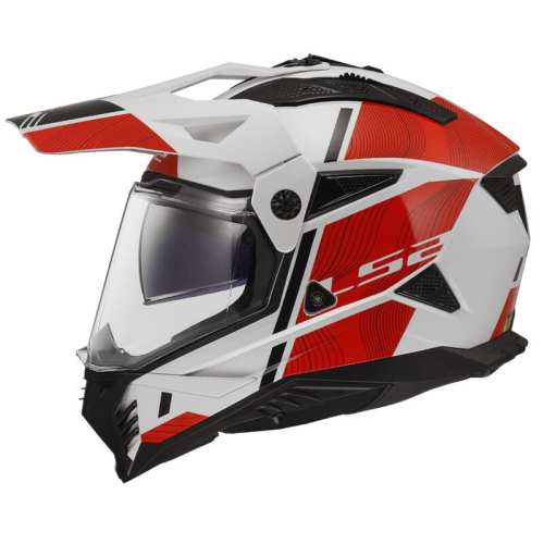 KASK MOTOCYKLOWY CROSS ENDURO LS2 MX702 PIONEER II HILL WHITE RED