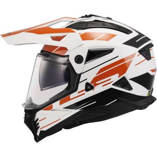 KASK MOTOCYKLOWY CROSS ENDURO MX702 PIONEER II NAMIB WHITE ORANGE w połysku