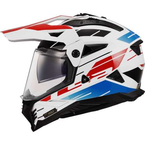 KASK MOTOCYKLOWY CROSS ENDURO MX702 PIONEER II NAMIB WHITE BLUE RED w połysku
