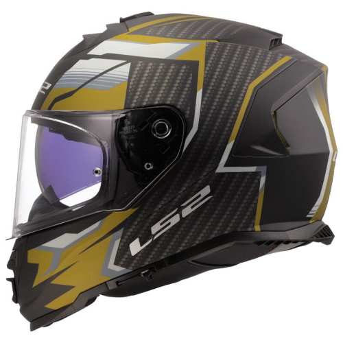 KASK MOTOCYKLOWY LS2 FF800 STORM II TRACKER TRACKER MATT BLACK GOLD - 06 - Homologacja ECE 22.06