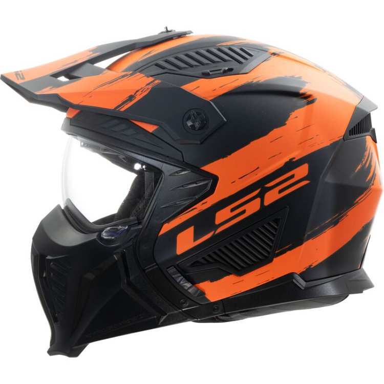 Kask Motocyklowy KASK LS2 OF606 DRIFTER TMUD MATT BLACK ORANGRE-06 -homologacja: ECE 22.06 nowość   2025