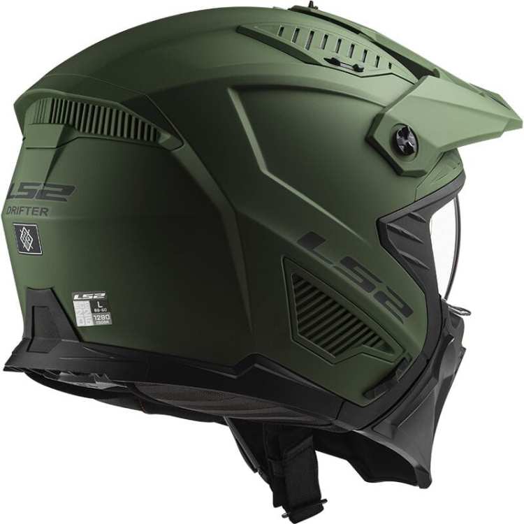 Kask Motocyklowy KASK LS2 OF606 DRIFTER SOLID MATT MILITARY GREEN -06 homologacja: ECE 22.06
